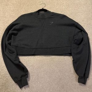 Gymshark Charcoal Cropped Sweatshirt